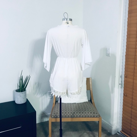 🤍 WHITE BOHO CHIC ROMPER SHORTS 🤍 - Picture 4 of 13